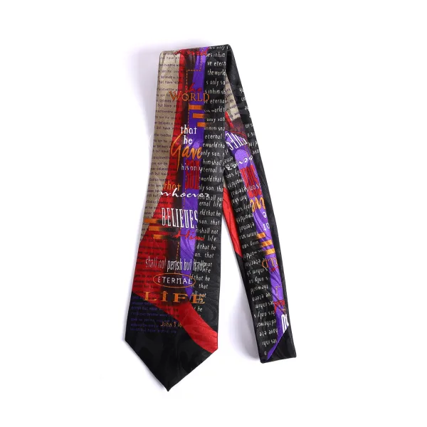 Tie Polyester - John 3:16 - Black | Swanson Christian Products
