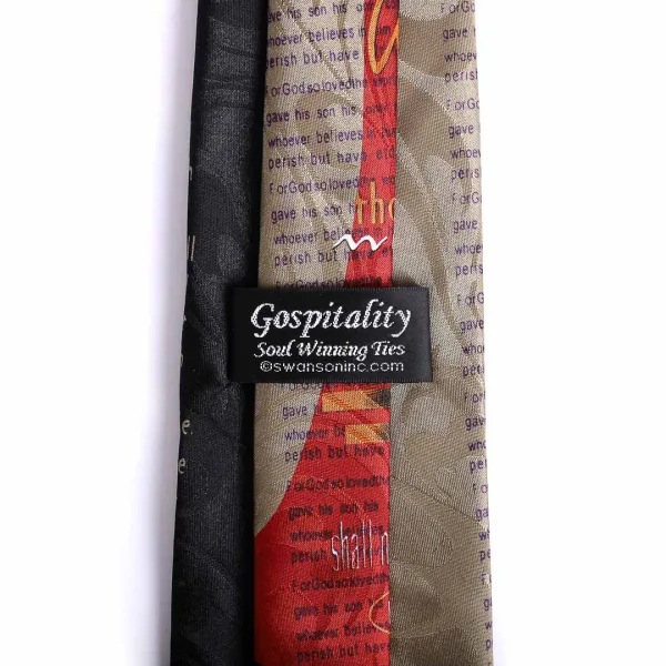 Tie Polyester - John 3:16 - Black | Swanson Christian Products