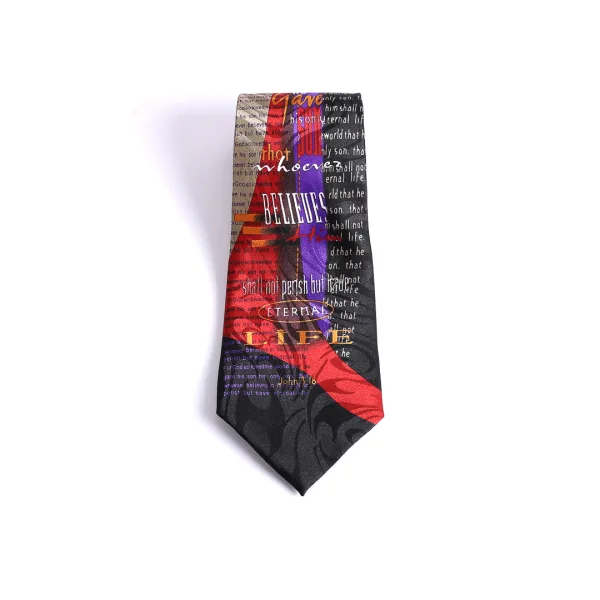 Tie Polyester - John 3:16 - Black | Swanson Christian Products