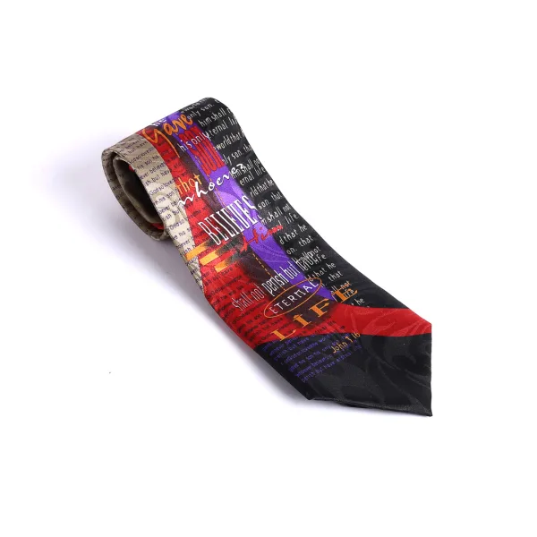 Tie Polyester - John 3:16 - Black | Swanson Christian Products