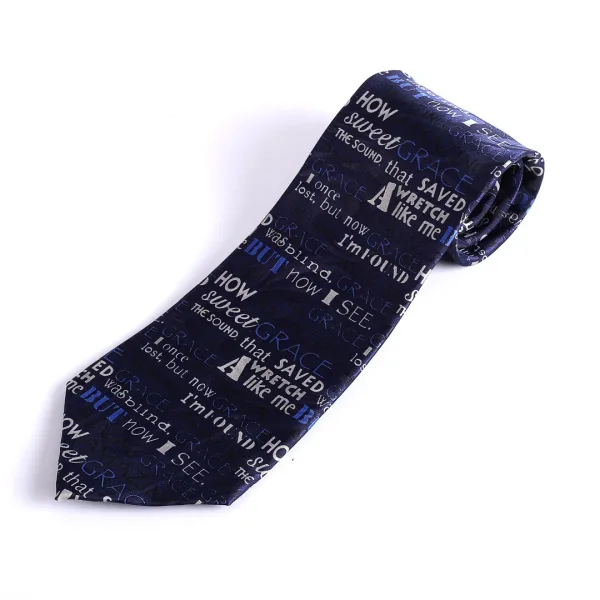 Tie Polyester - Amazing Grace - Blue | Swanson Christian Products
