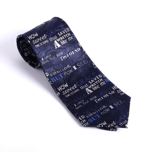 Tie Polyester - Amazing Grace - Blue | Swanson Christian Products