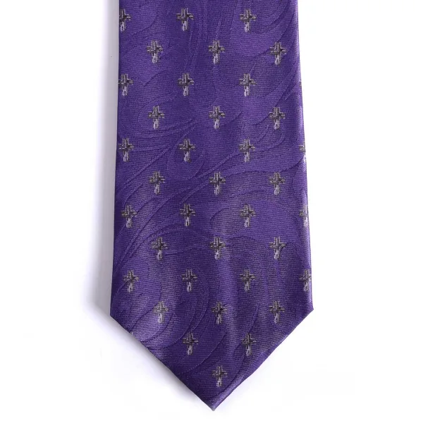 Tie Polyester - Purple Cross - Swanson Christian Products