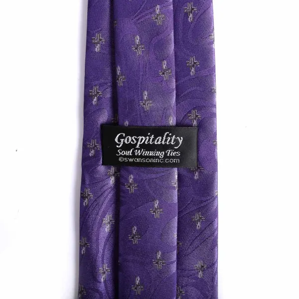 Tie Polyester - Purple Cross - Swanson Christian Products