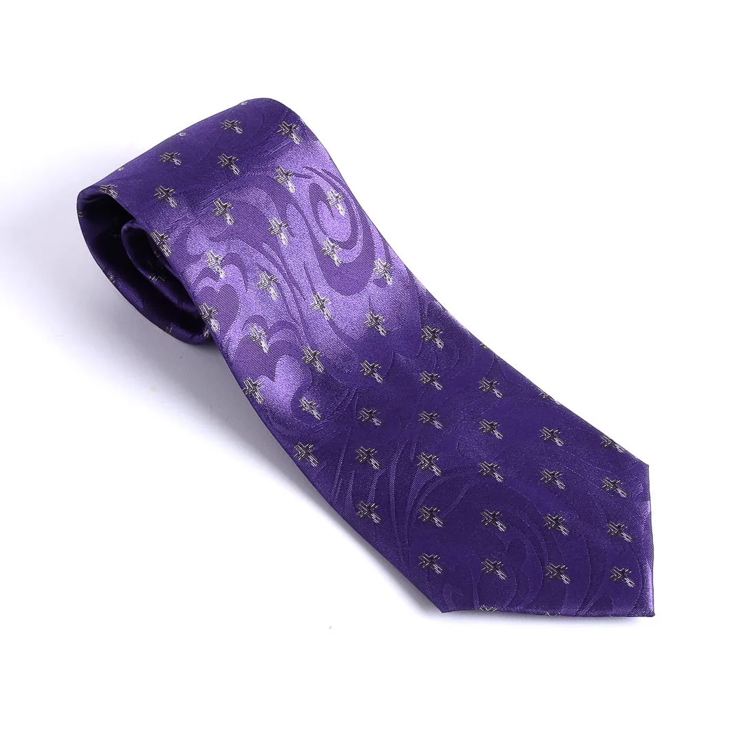 Tie Polyester - Purple Cross - Swanson Christian Products