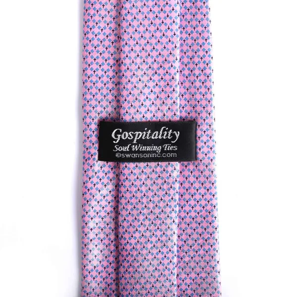 Tie Polyester - Diamond Cross - Pink - Swanson Christian Products