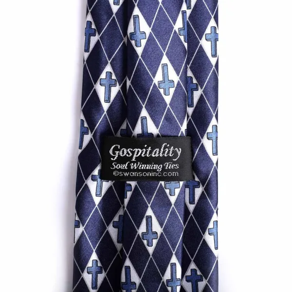 Tie Polyester - Diamond Cross - Navy Swanson Christian Product