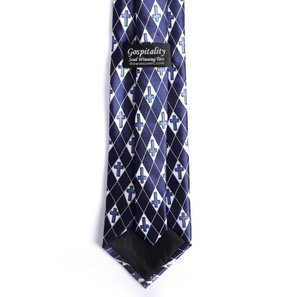 Tie Polyester - Diamond Cross - Navy Swanson Christian Product