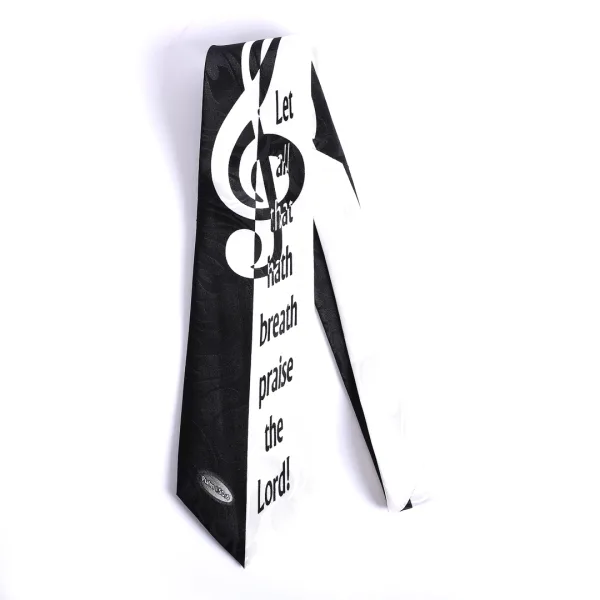 Tie Polyester - Let All That Hath Breath Praise Him - Gray | Swanson Christian Product