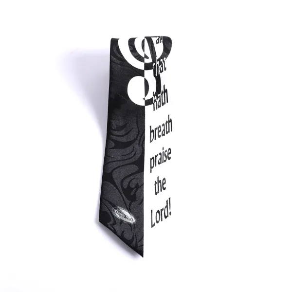Tie Polyester - Let All That Hath Breath Praise Him - Gray | Swanson Christian Product