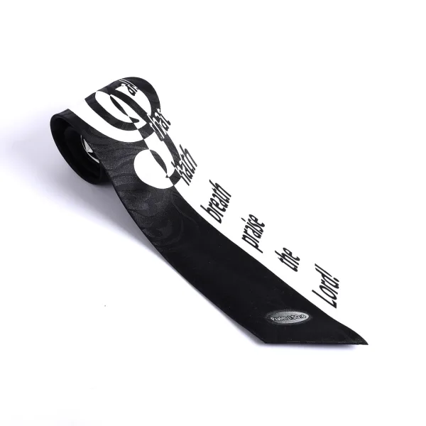 Tie Polyester - Let All That Hath Breath Praise Him - Gray | Swanson Christian Product