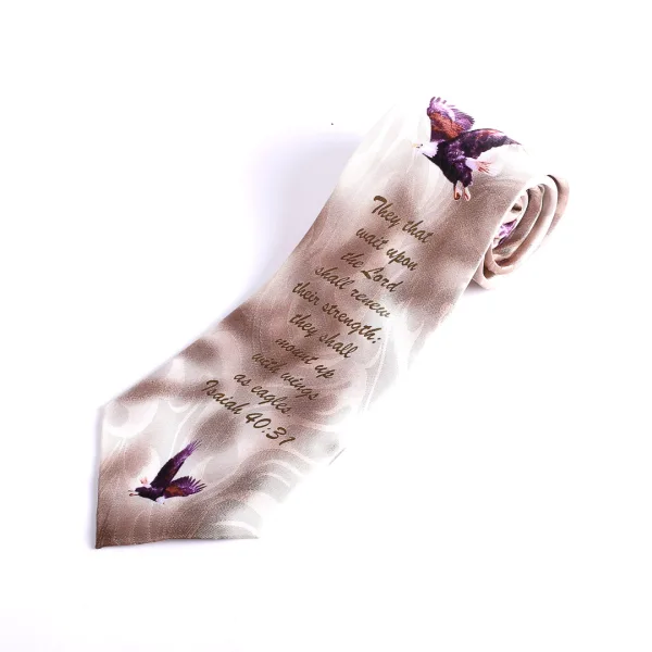 Tie Polyester - Isaiah 40:31 Eagles - Brown -Swanson Christian Product