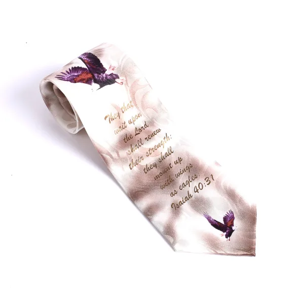 Tie Polyester - Isaiah 40:31 Eagles - Brown -Swanson Christian Product