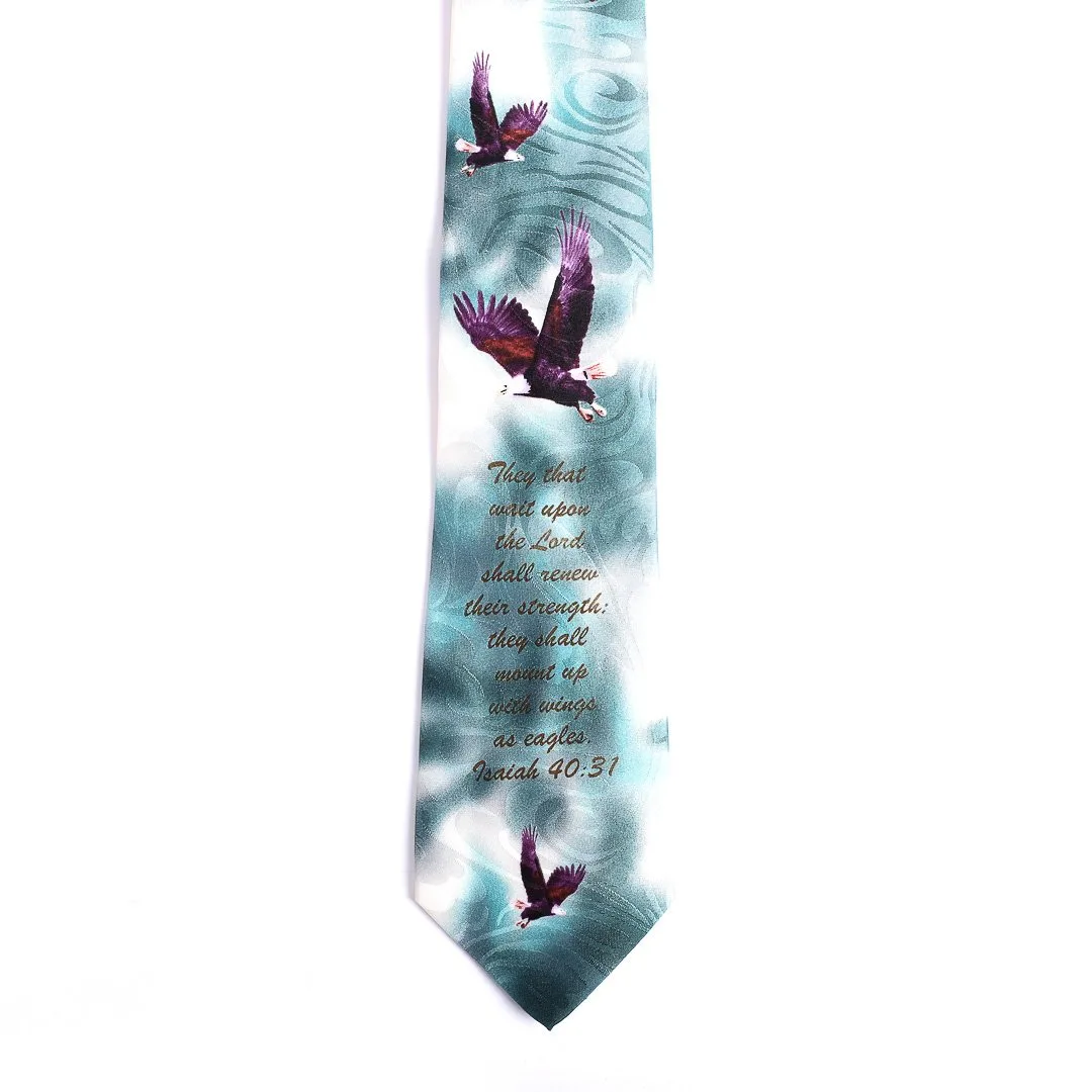 Tie-Color Navy Blue-Isaiah 40:31 Eagles -Swanson Christian Product