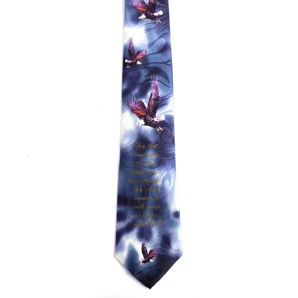 Tie-Color Navy Blue-Isaiah 40:31 Eagles -Swanson Christian Product