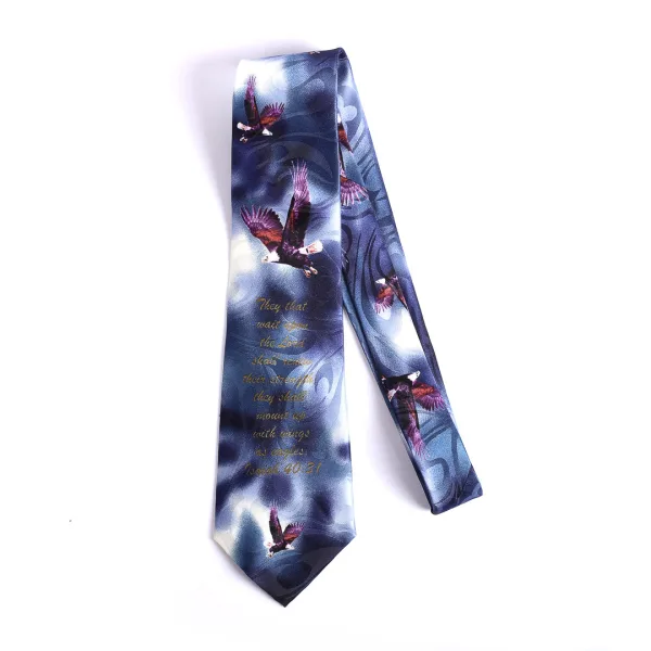 Tie-Color Navy Blue-Isaiah 40:31 Eagles -Swanson Christian Product