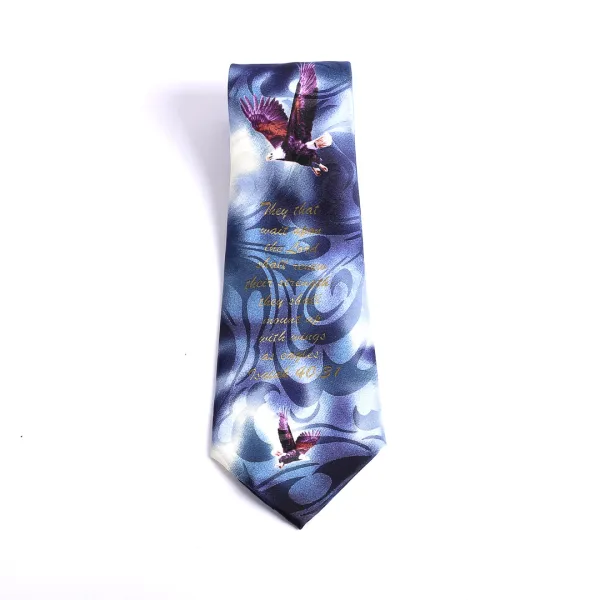 Tie-Color Navy Blue-Isaiah 40:31 Eagles -Swanson Christian Product