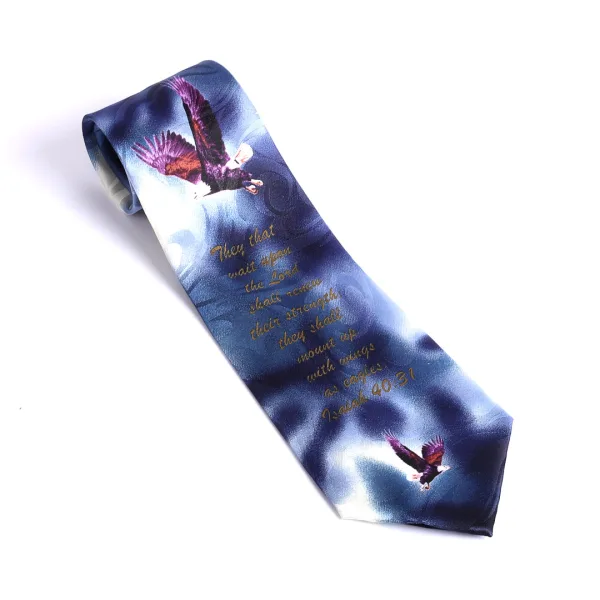 Tie-Color Navy Blue-Isaiah 40:31 Eagles -Swanson Christian Product