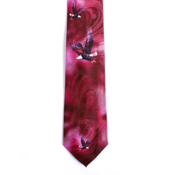 Tie Polyester - Isaiah 40:31 Eagles - Burgundy