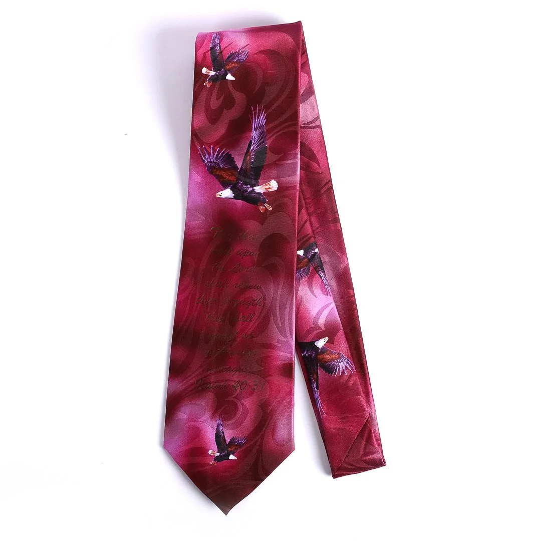 Tie Polyester - Isaiah 40:31 Eagles - Burgundy