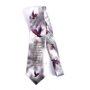 Tie Polyester – Isaiah 40:31 Eagles – Grey