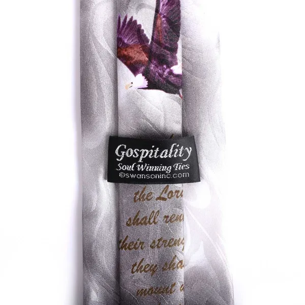 Tie Polyester - Isaiah 40:31 Eagles - Gray | Swanson Christian Products