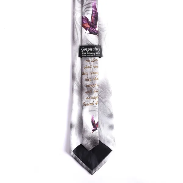 Tie Polyester - Isaiah 40:31 Eagles - Gray | Swanson Christian Products