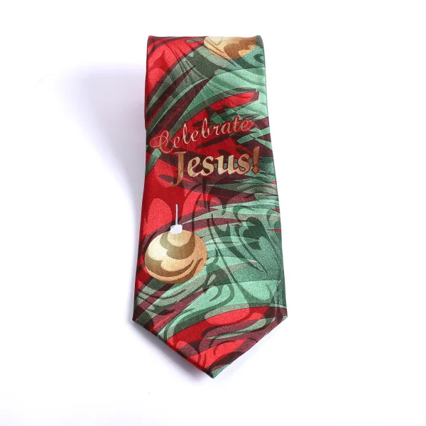 Tie Polyester - Celebrate Jesus - Red | Swanson Christian Products