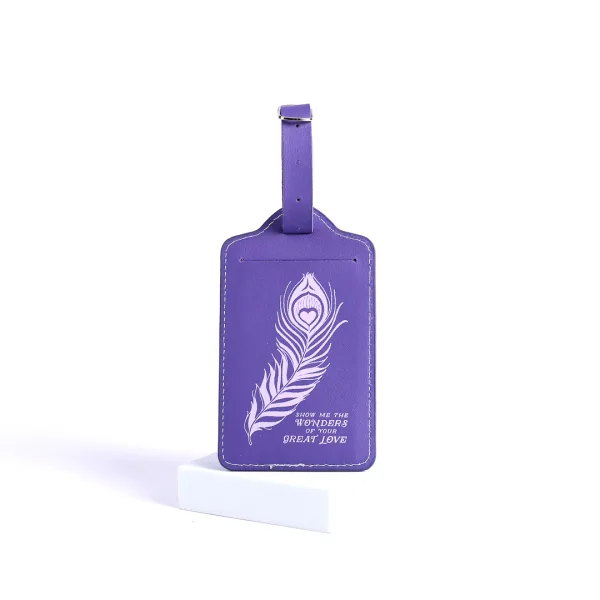 Luggage Tag Leatherette Great Love Purple- Swanson Christian Products