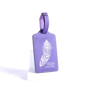 Luggage Tag – Leatherette – Great Love – Purple