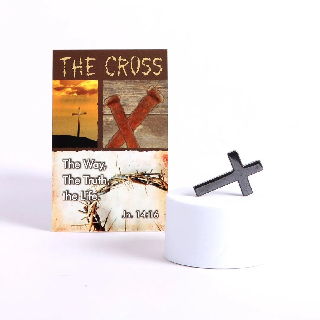 Hematite Pocket Cross & Card- Swanson Christian Products