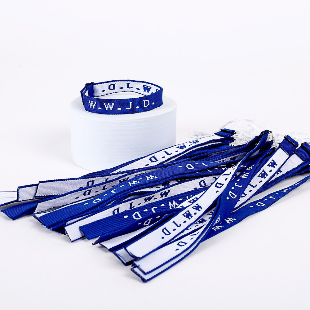 Bracelet Woven WWJD Royal Blue PK25 - Image 2