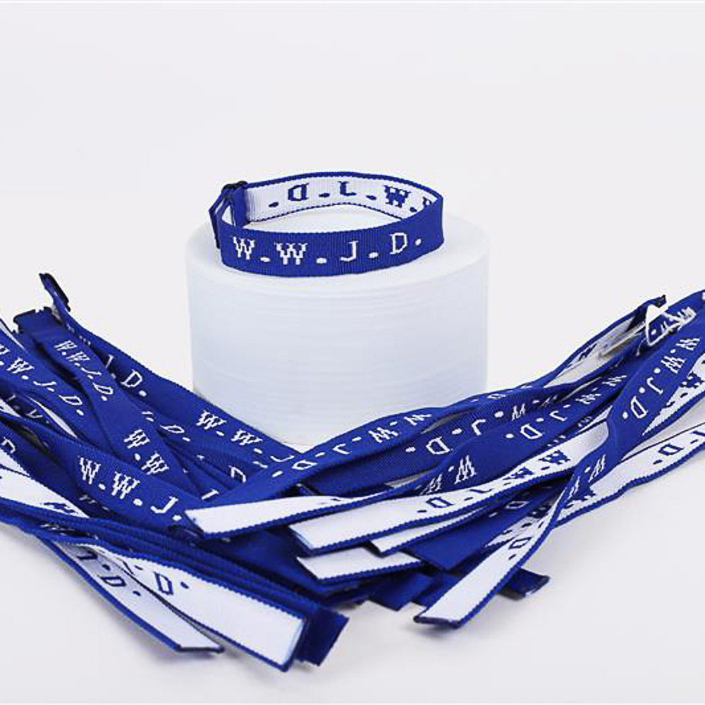 Bracelet Woven WWJD Royal Blue PK25 - Image 3