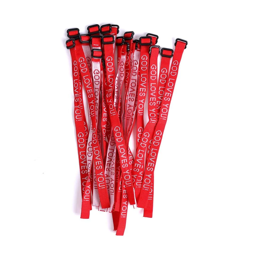 Bracelet Woven God Loves You Red- Swanson Christian Products