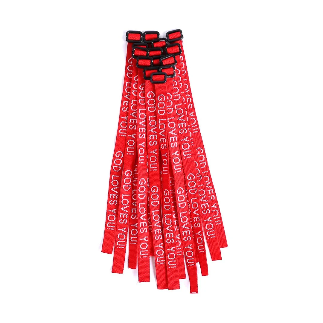 Bracelet Woven God Loves You Red- Swanson Christian Products