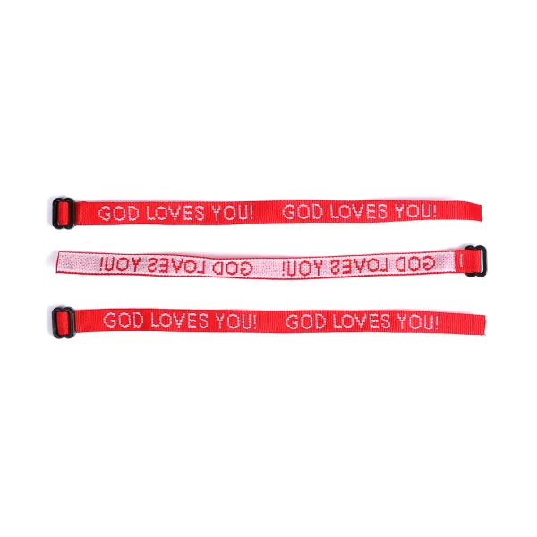 Bracelet Woven God Loves You Red- Swanson Christian Products