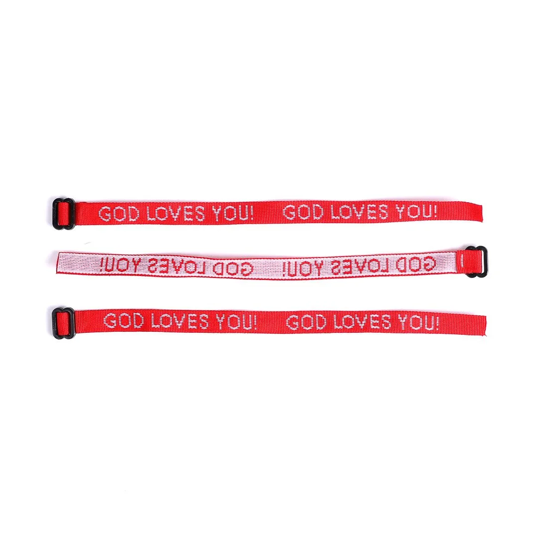 Bracelet Woven God Loves You Red- Swanson Christian Products