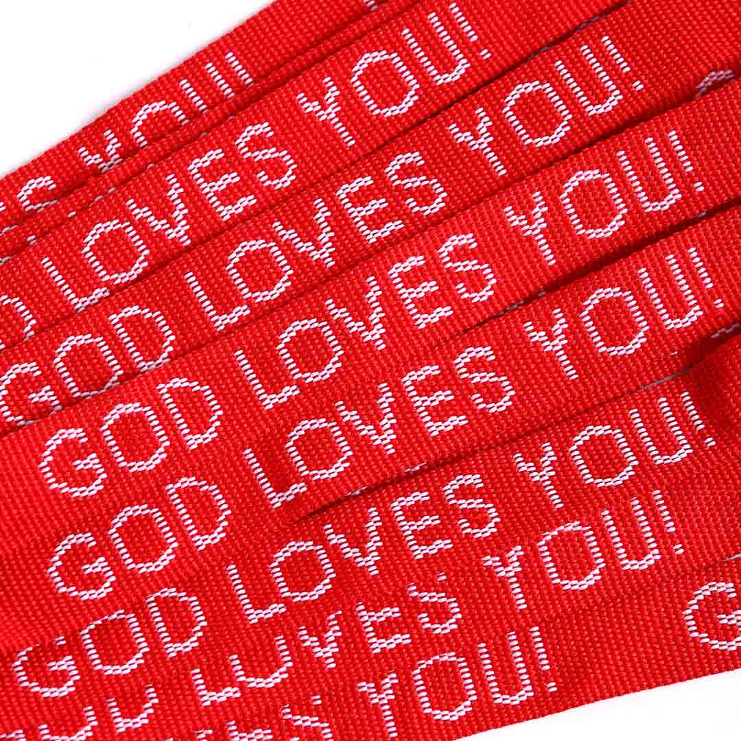 Bracelet Woven God Loves You Red- Swanson Christian Products