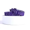 Bracelet Woven God Loves You Purple- Swanson Christian Products