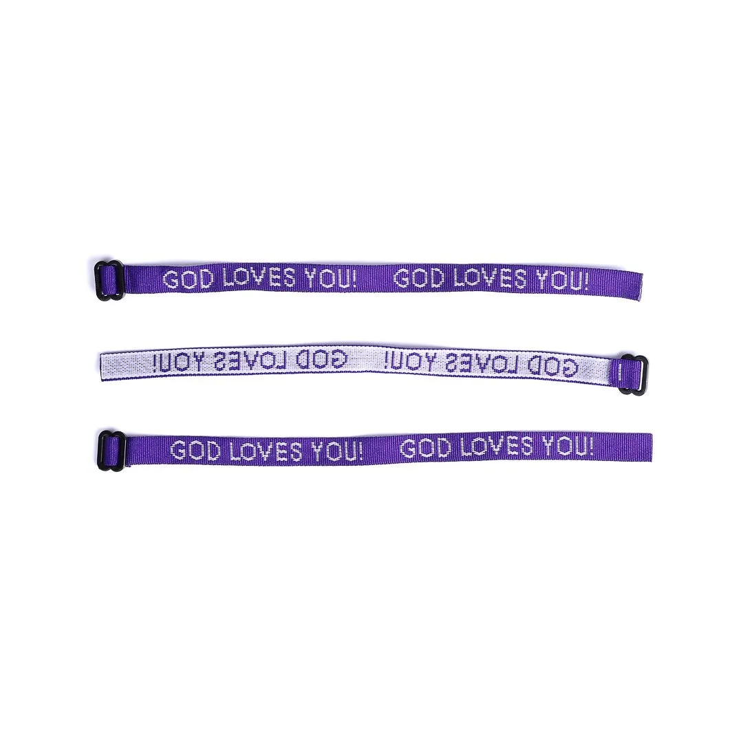 Bracelet Woven God Loves You Purple- Swanson Christian Products