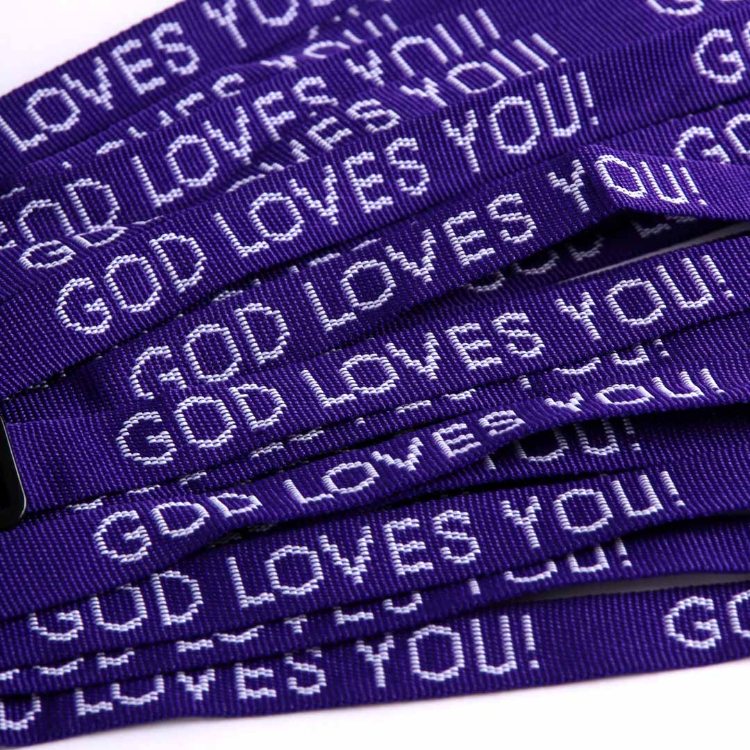 Bracelet Woven God Loves You Purple- Swanson Christian Products