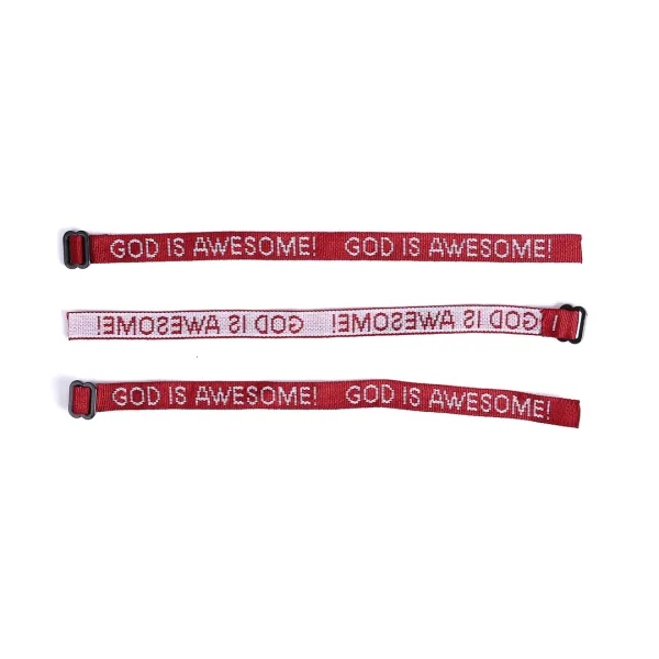 Bracelet Woven God Is Awesome Maroon- Swanson Christian Products