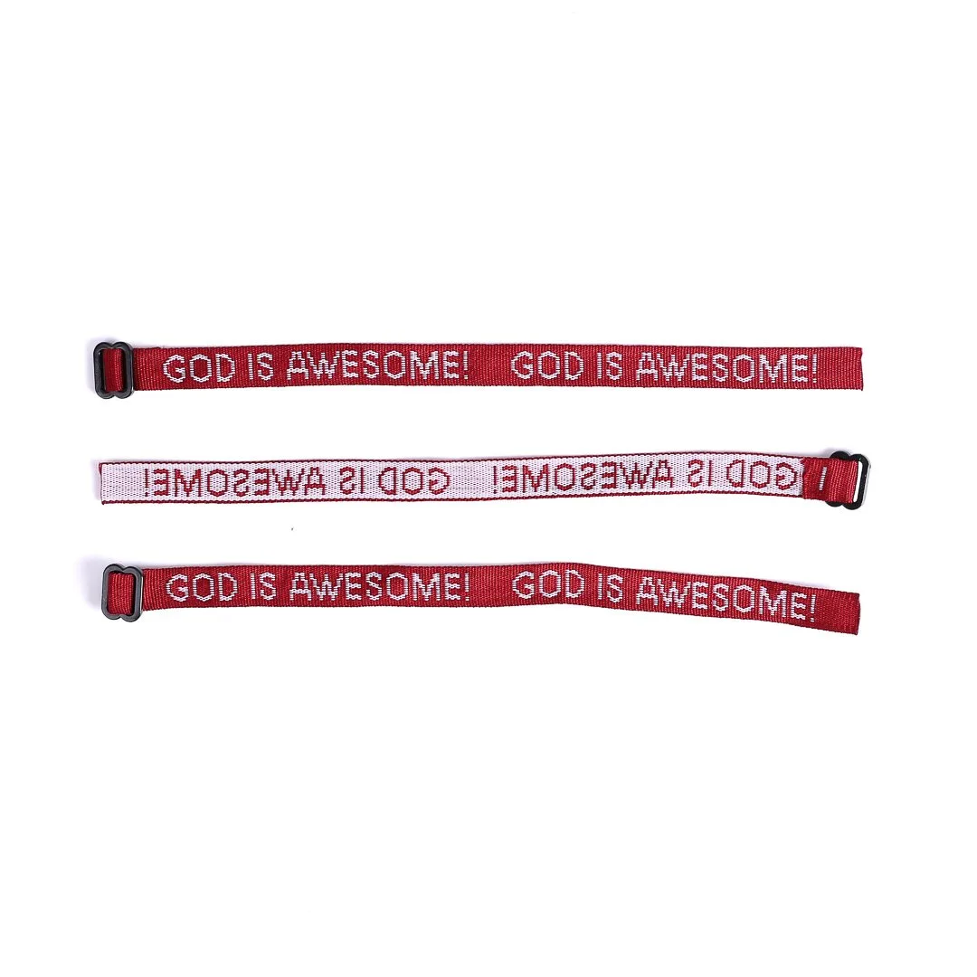 Bracelet Woven God Is Awesome Maroon- Swanson Christian Products