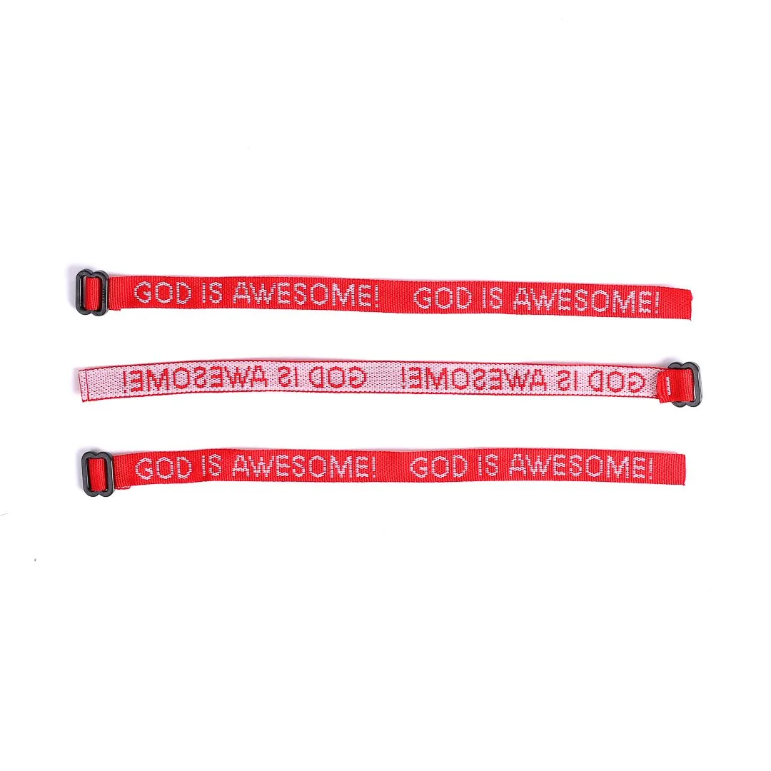 Bracelet Woven God Is Awesome Red- Swanson Christian Products