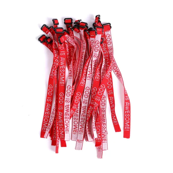 Bracelet Woven God Is Awesome Red- Swanson Christian Products