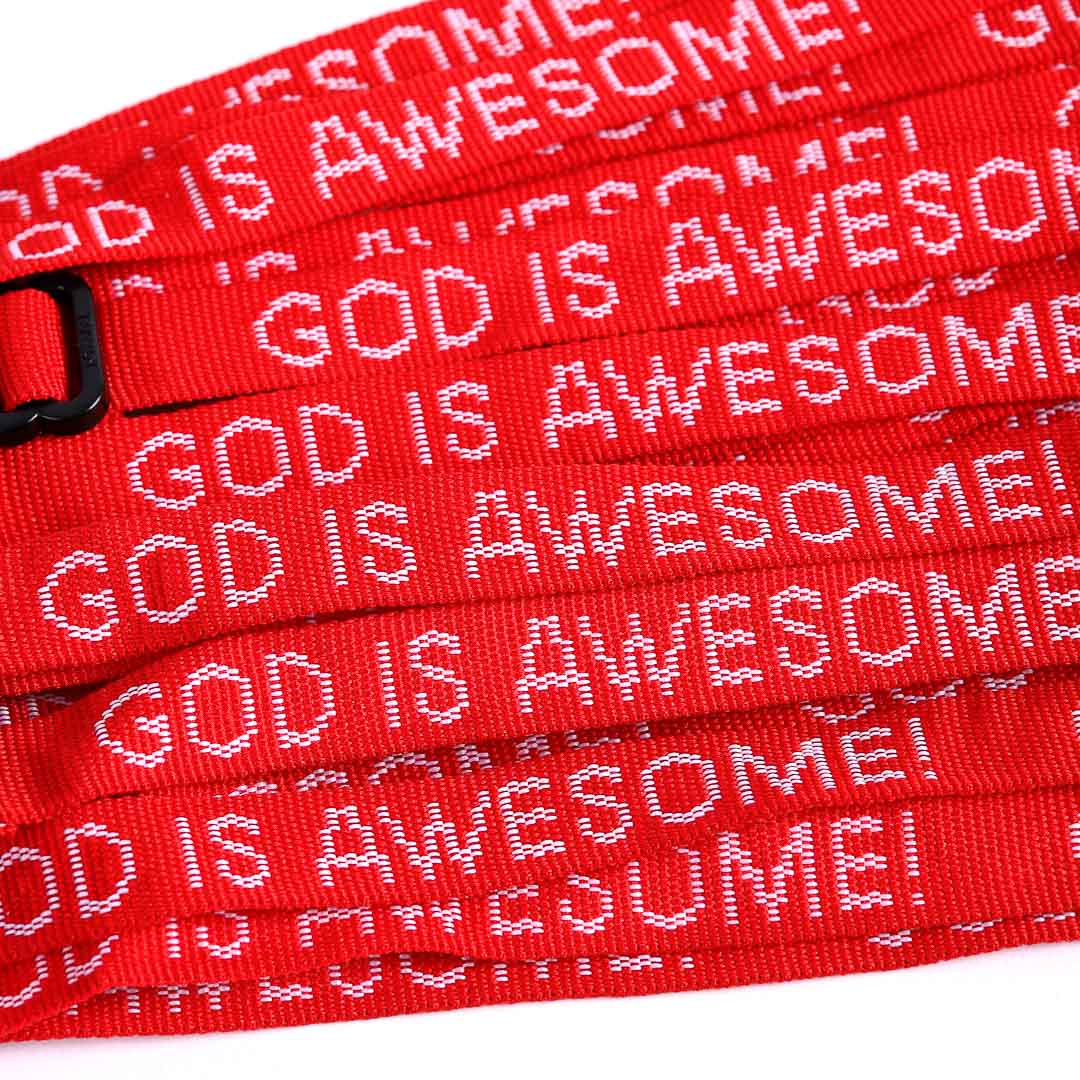 Bracelet Woven God Is Awesome Red- Swanson Christian Products