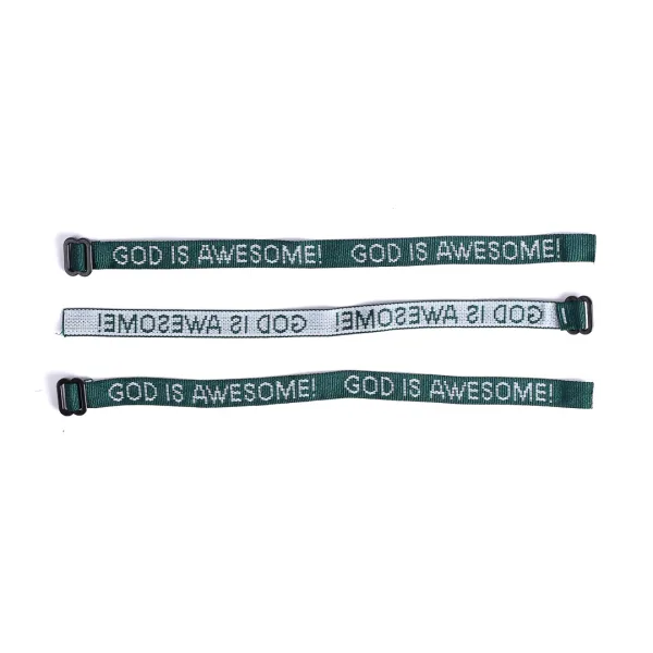 Bracelet Woven God Is Awesome Hunter Green- Swanson Christian Products
