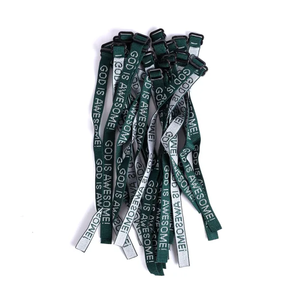Bracelet Woven God Is Awesome Hunter Green- Swanson Christian Products