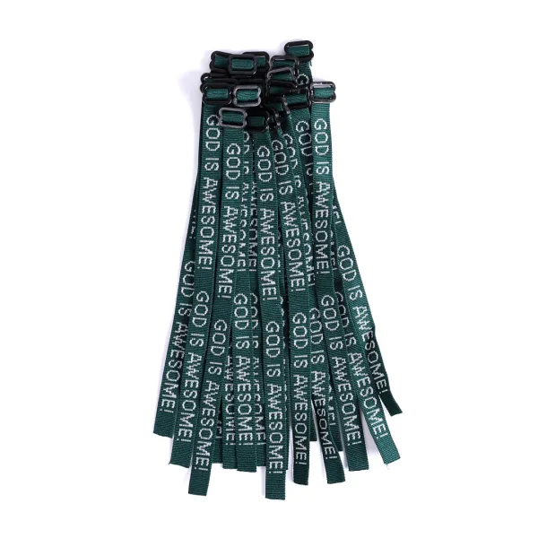 Bracelet Woven God Is Awesome Hunter Green- Swanson Christian Products