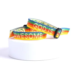 Woven Bracelet God Is Awesome Rainbow – Pack of 25